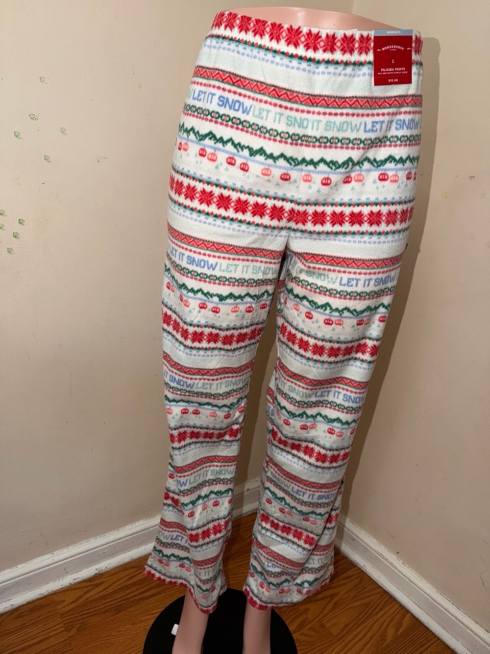 Wondershop Red Green White 'Let It Snow' Holiday Pajama Pants